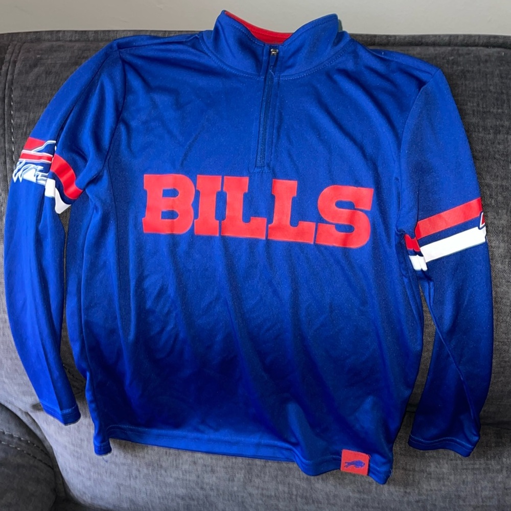 Boy’s Buffalo Bills Sideline Coach Quarter-Zip Long Sleeve Top